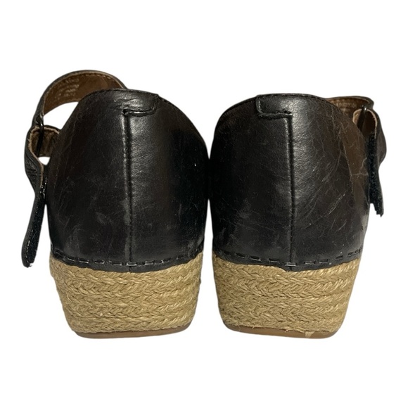 Dansko Jute Mary Jane Black Leather Clog Shoes - Picture 4 of 7